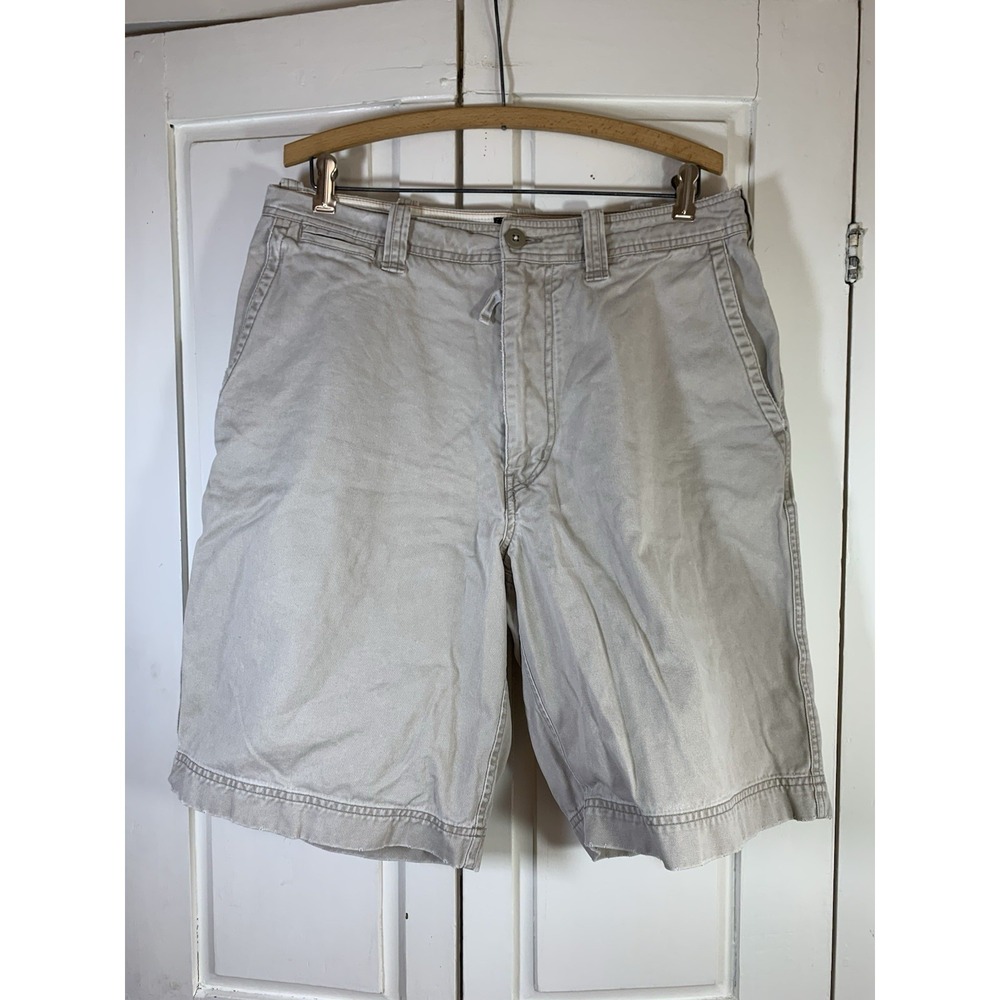 Abercrombie & Fitch Shorts Mens 34 Khaki‎ Casual Distressed Grunge Preppy READ